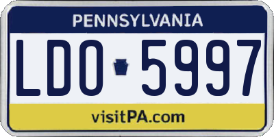 PA license plate LDO5997
