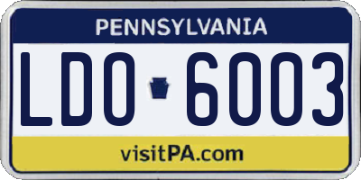 PA license plate LDO6003