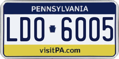 PA license plate LDO6005
