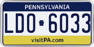 PA license plate LDO6033
