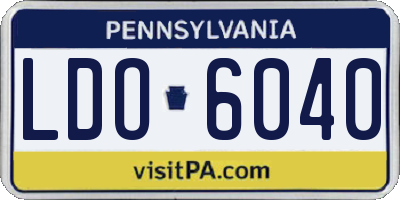 PA license plate LDO6040