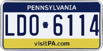 PA license plate LDO6114