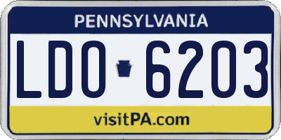 PA license plate LDO6203