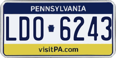 PA license plate LDO6243