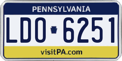 PA license plate LDO6251
