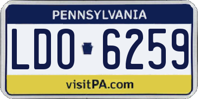 PA license plate LDO6259
