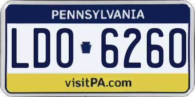 PA license plate LDO6260