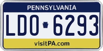 PA license plate LDO6293