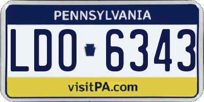 PA license plate LDO6343