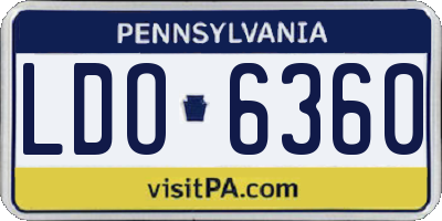 PA license plate LDO6360