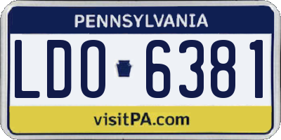 PA license plate LDO6381