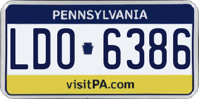 PA license plate LDO6386