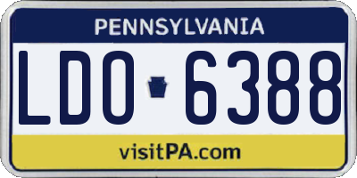 PA license plate LDO6388