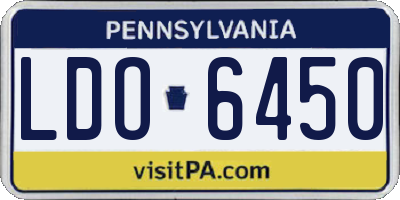 PA license plate LDO6450