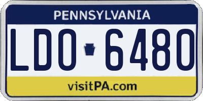 PA license plate LDO6480