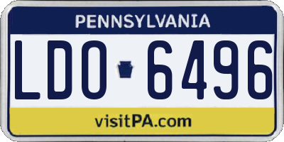 PA license plate LDO6496