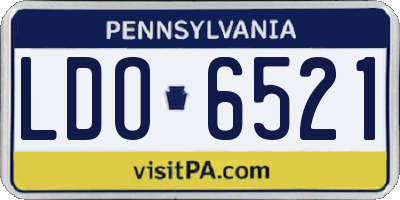 PA license plate LDO6521