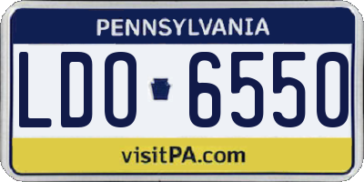 PA license plate LDO6550
