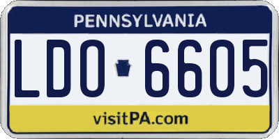 PA license plate LDO6605