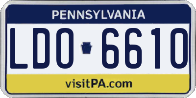 PA license plate LDO6610