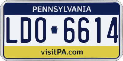 PA license plate LDO6614