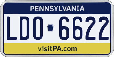 PA license plate LDO6622