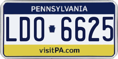 PA license plate LDO6625