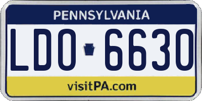 PA license plate LDO6630