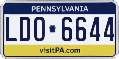 PA license plate LDO6644