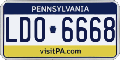 PA license plate LDO6668