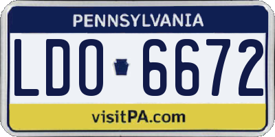 PA license plate LDO6672