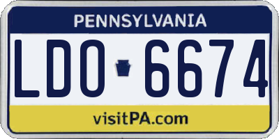 PA license plate LDO6674
