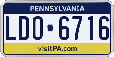 PA license plate LDO6716
