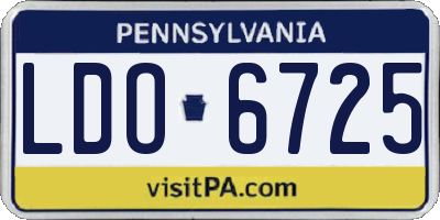 PA license plate LDO6725