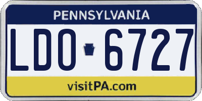 PA license plate LDO6727