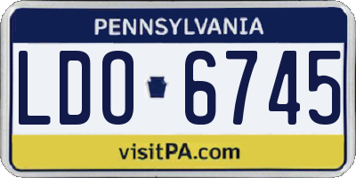 PA license plate LDO6745
