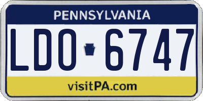 PA license plate LDO6747