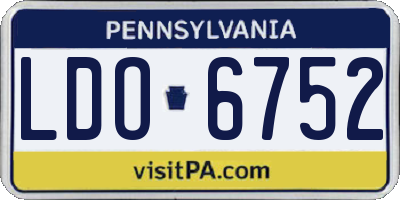 PA license plate LDO6752