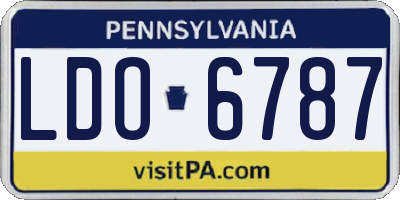 PA license plate LDO6787