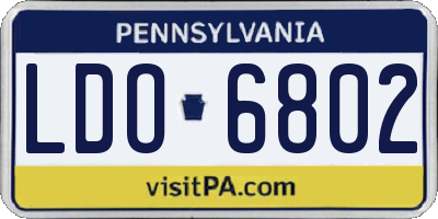 PA license plate LDO6802