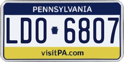PA license plate LDO6807