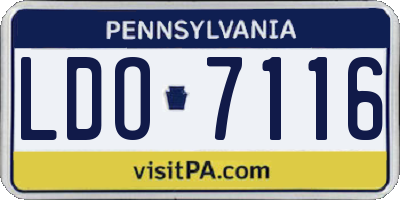 PA license plate LDO7116