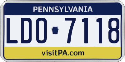 PA license plate LDO7118