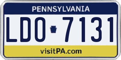 PA license plate LDO7131