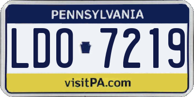 PA license plate LDO7219
