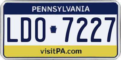 PA license plate LDO7227