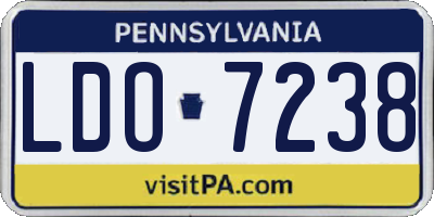PA license plate LDO7238