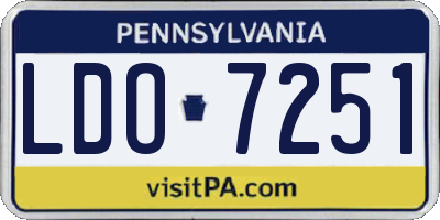 PA license plate LDO7251
