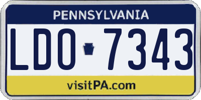 PA license plate LDO7343