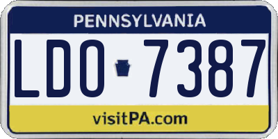 PA license plate LDO7387